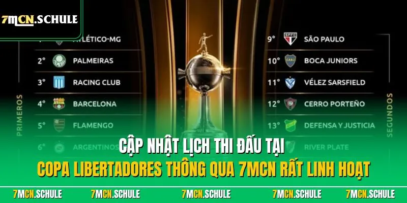 Cúp Libertadores - Khám phá thông tin chính xác về giải đấu 7 Cập nhật lịch thi đấu tại Copa Libertadores thông qua 7MCN rất linh hoạt