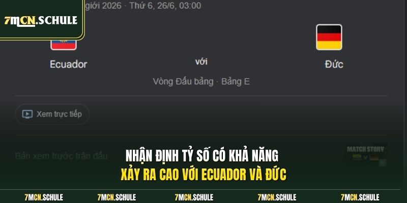 Soi Kèo Ecuador Vs Đức, 03h00 Ngày 26/06 Cực Kỳ Hấp Dẫn 8 Nhận định tỷ số có khả năng xảy ra cao với Ecuador và Đức